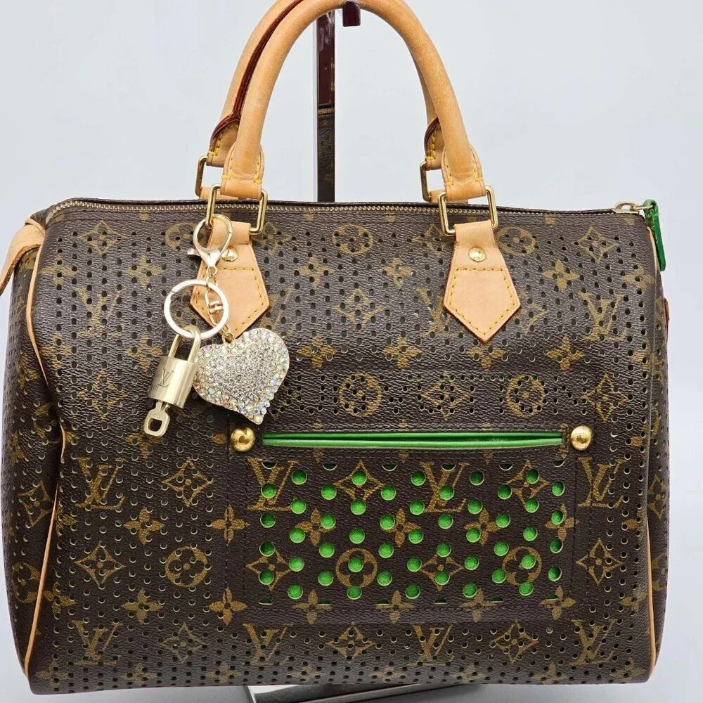 Authentic Louis Vuitton Lock & Key with unbranded Rhinestone  Bagcharm, Keycharm